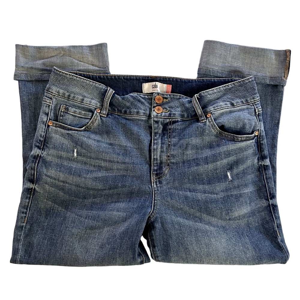 Cabi cinch straight leg cuffed jeans - size 16 - Picture 2 of 13